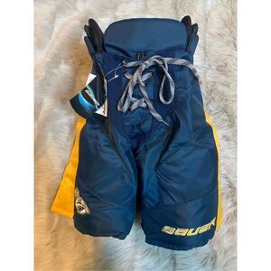 NWT Bauer Hockey Pants Jr. Preds Navy / Yellow Thermo Max Junior Large